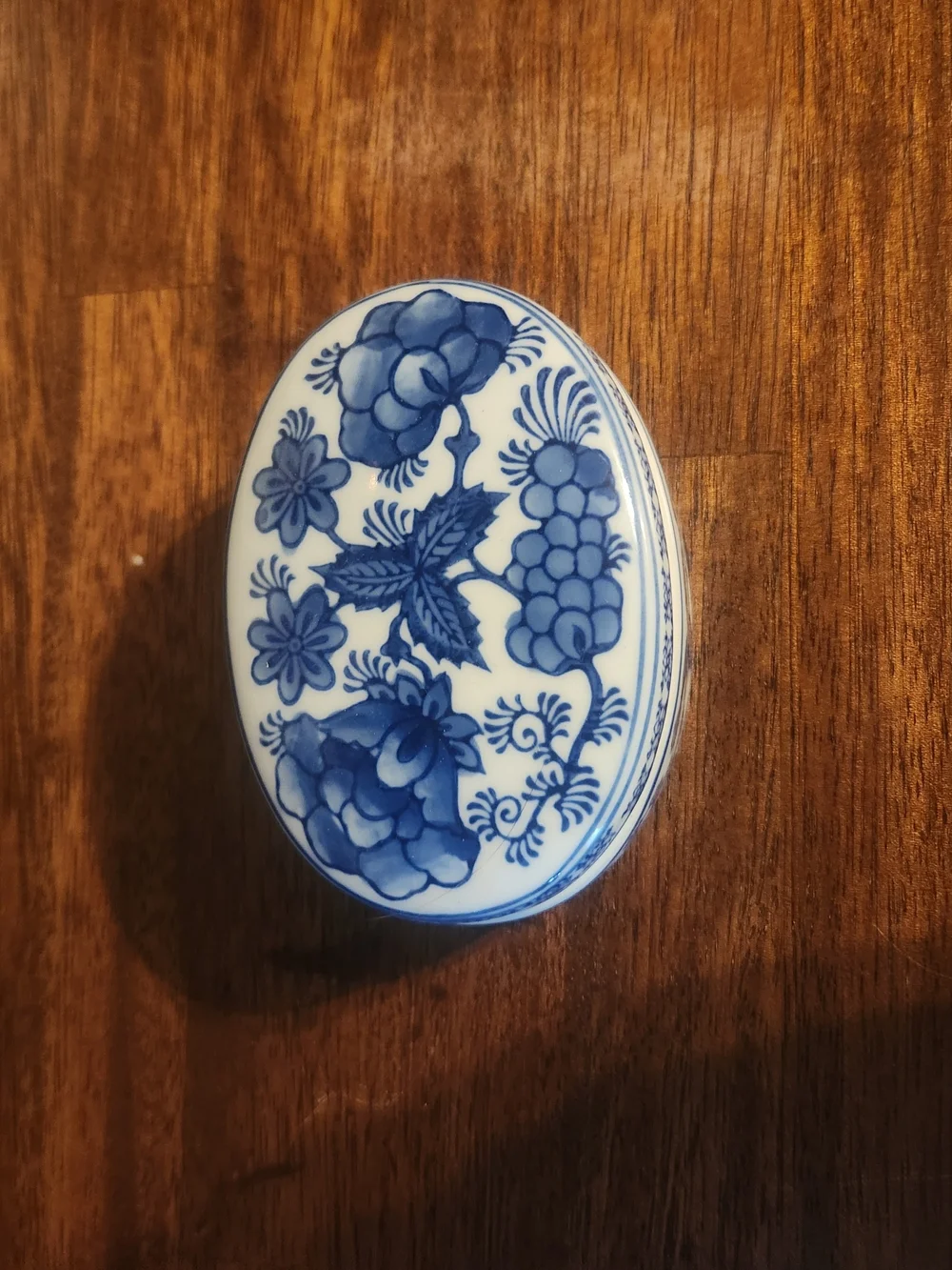 Vintage Blue Chinoiserie Trinket Box